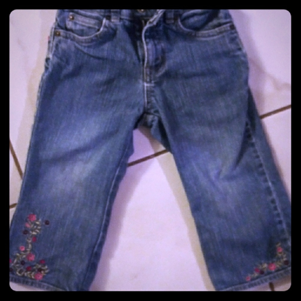 Adorable Gap Jeans with Floral embroidery!